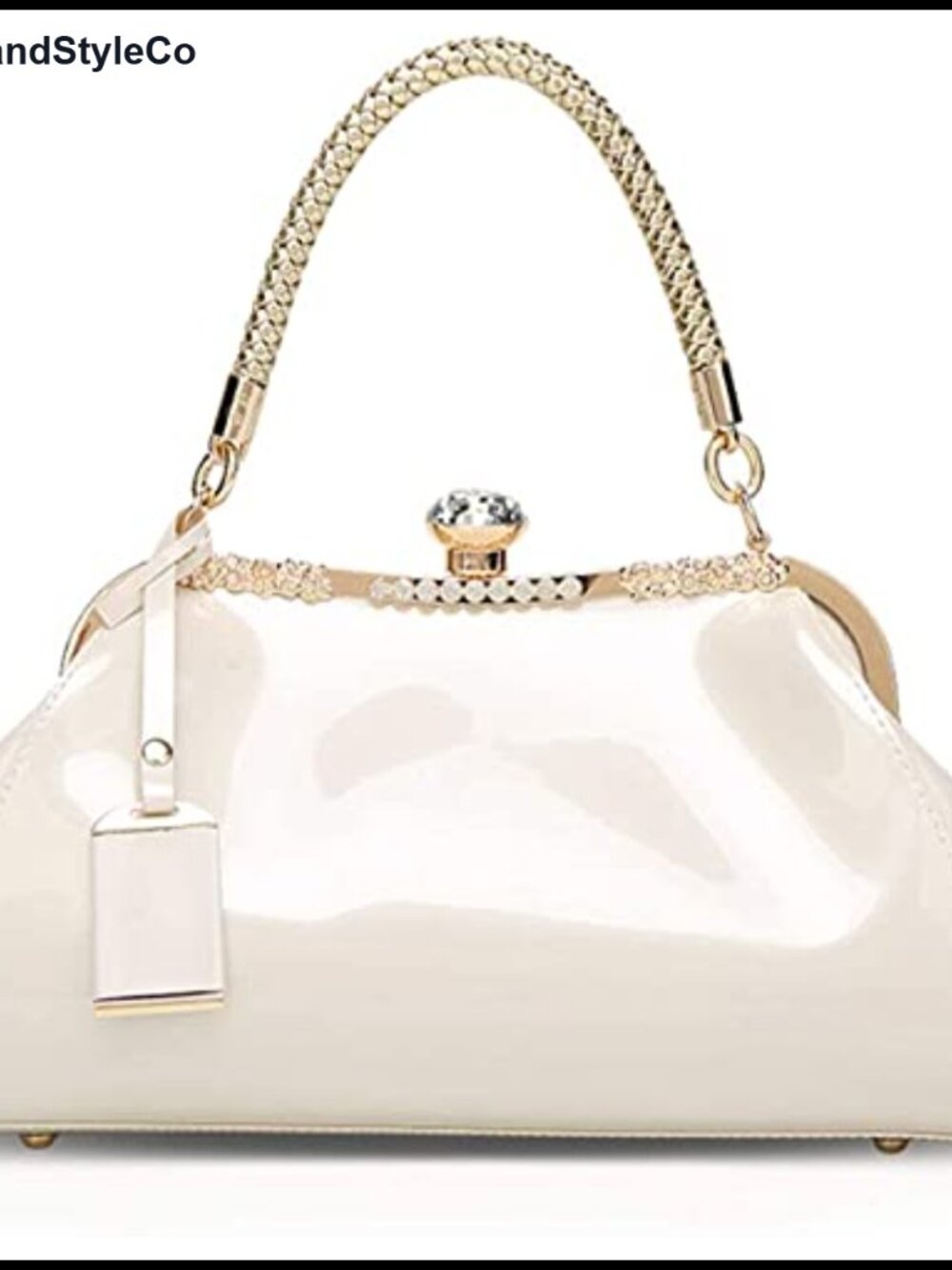 Glossy Patent Leather Satchel Top Handle Tote Evening Crossbody Purse